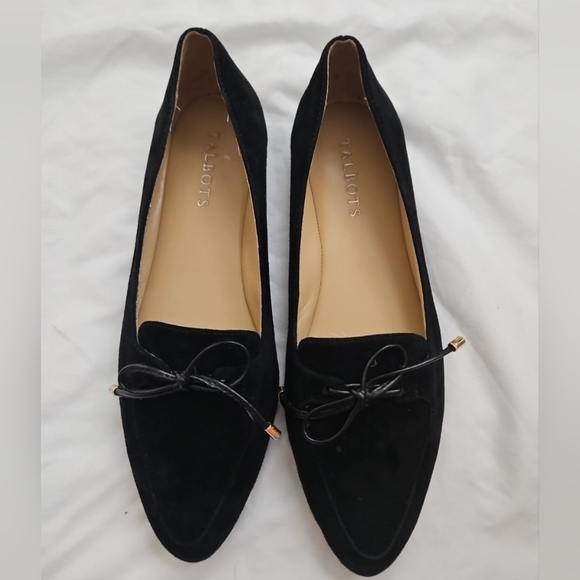 Talbots Shoes - Talbots Francesca Driving  Black Suede Bow Slip On Loafers.